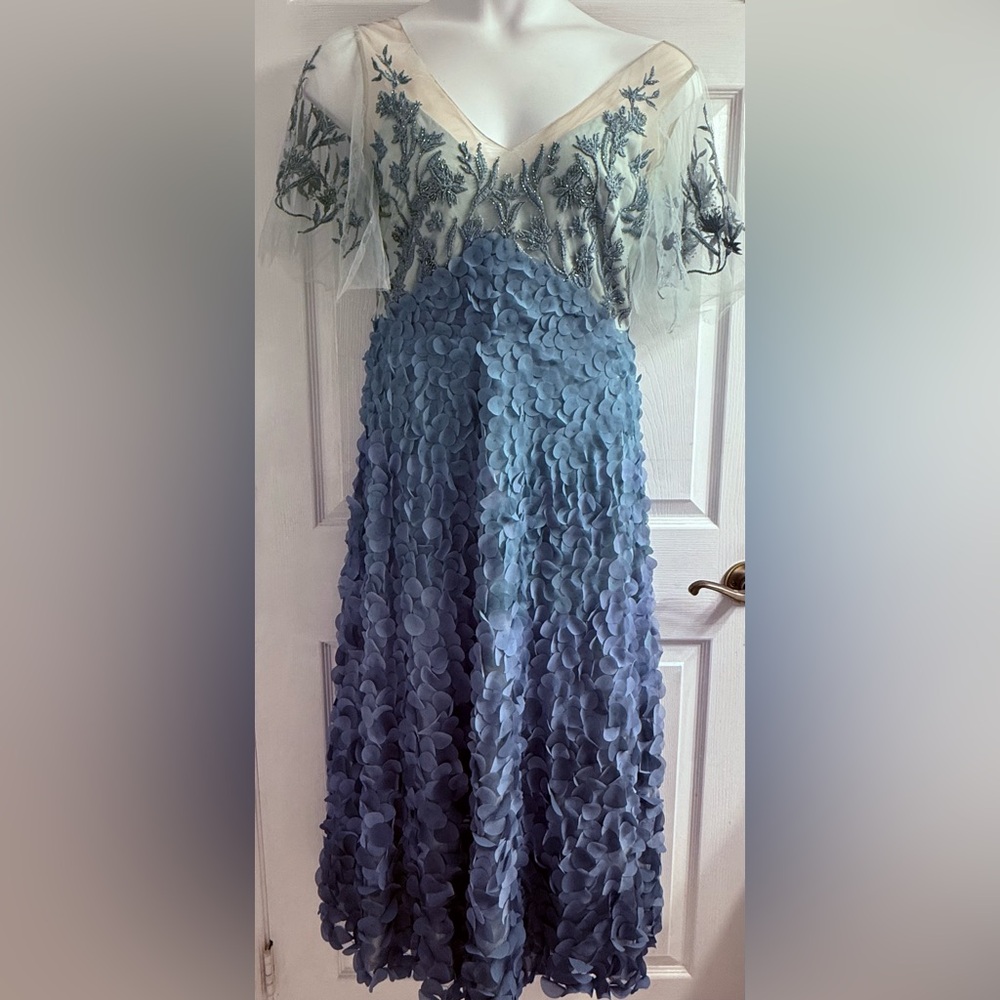 Theia Odette Ombre Petal Dress Gown